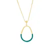 Simona Enamel Pear Pendant Necklace In Blue