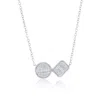 Simona Sterling Silver Round & Emerald-cut Diamond Necklace