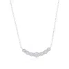 Simona Sterling Silver Round Curved Bar Diamond Necklace