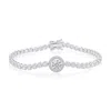 Simona Round Cubic Zirconia Halo Tennis Bracelet In Silver