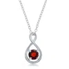 Simona Sterling Silver Round Infinity Design Necklace In Red