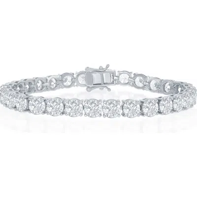 Simona Sterling Silver Round Moissanite Tennis Bracelet