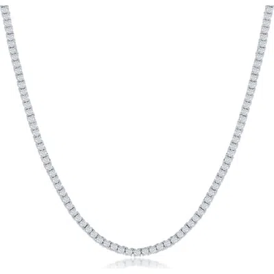 Simona Sterling Silver Round Moissanite Tennis Necklace