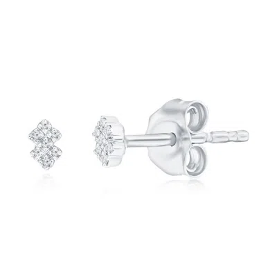 Simona Sterling Silver Small Diamond Studs