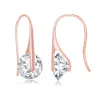 Simona Sterling Silver Spinning Round Cz Necklace And Earring Set - Rose Gold Plated In Multi