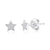 Simona Sterling Silver, Star Diamond Studs