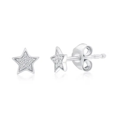 Simona Sterling Silver, Star Diamond Studs
