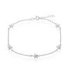 Simona Sterling Silver Starfish Anklet In Silver