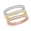 Simona Sterling Silver Tri-color Channel-set Baguette Cz Eternity Triple Band Ring In Multi