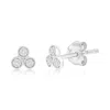 Simona Sterling Silver, Triple Cluster Of Diamond Studs