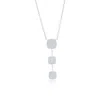Simona Sterling Silver Triple Square, 'y' Design Diamond Necklace