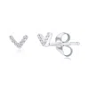 Simona Sterling Silver 'v' Style Diamond Studs