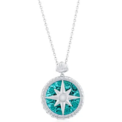 Simona Sterling Silver Venetian Murano Glass Pendant Necklace In Metallic
