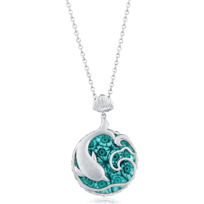 Simona Sterling Silver Venetian Murano Glass Pendant Necklace In Metallic