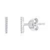 Simona Sterling Silver Vertical Bar Diamond Studs