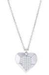 Simona Sterling Sivler Pavé Cubic Zirconia Heart Pendant Necklace In Gold