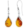 Simona Teardrop Amber Drop Earrings In Brown