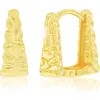 Simona Textured Square Hoop Earrings In Gold