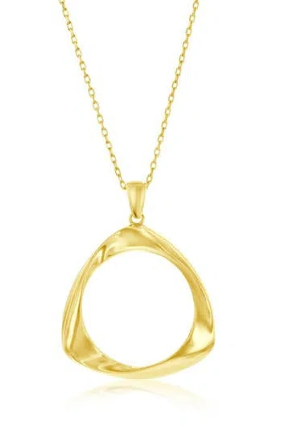 Simona Twist Triangular Pendant Necklace In Gold