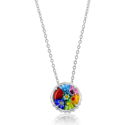 Simona Venetian Murano Glass Pendant Necklace In Multi-color