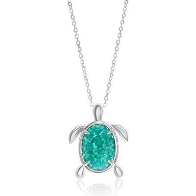 Simona Venetian Turtle Pendant Necklace In Turquoise