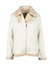 Simona-a White Polyester Stretch Coat In White