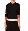 Simondona Crewneck With Dolman Sleeve Top In Black In Black