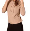 Simondona Ribbed Button Down Hoodie In Beige In Neutral