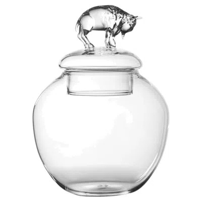 Pre-owned Simone Crestani Buffalo Glass Jar In Clear