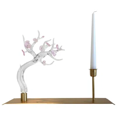 Pre-owned Simone Crestani Candle Glass Sculpture, Designed By , Made In Italy In Gray