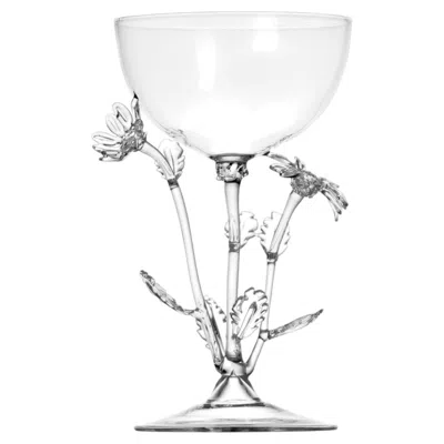 Pre-owned Simone Crestani Chrysanthemum Leucanthemum Cocktail Glass In Gray