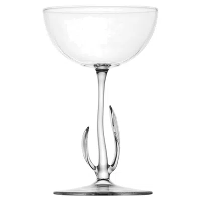 Pre-owned Simone Crestani Set Of 4 Gardenia Cocktail Garden Glasses In Gray