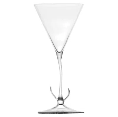 Pre-owned Simone Crestani Set Of 4 Morning Glory Cocktail Garden Glasses In Gray