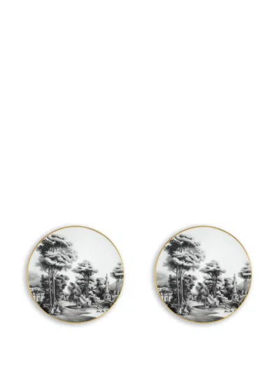 Simone Guidarelli Home Imperial Garden Coaster Set (set Of Two) In Black