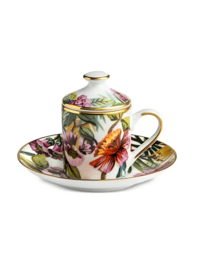Simone Guidarelli Home Jungle Floral Espresso Cup Set In Multi