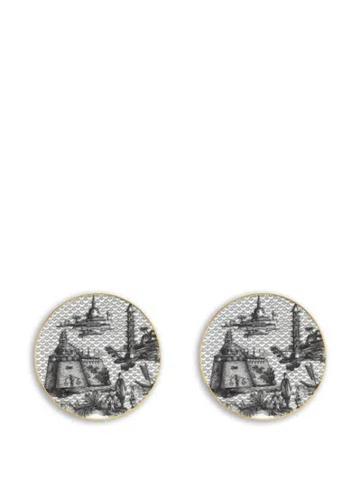 Simone Guidarelli Home Oriental Dream Coaster (set Of Two) In White