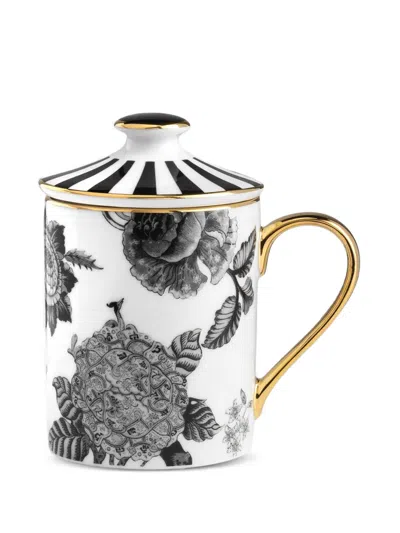 Simone Guidarelli Home Secret Garden Striped Floral Mug In Black