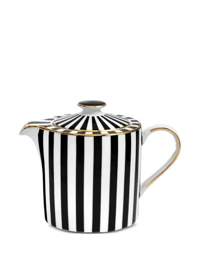 Simone Guidarelli Home Striped Teapot In Black