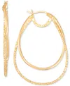 Simone I. Smith Double Polished Hoop Earrings In 18k Yellow Gold Over Sterling Silver In Gold Over Silver