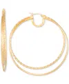 Simone I. Smith Polished Double Rope Hoop Earrings In 18k Yellow Gold Over Sterling Silver (60mm) In Gold Over Silver