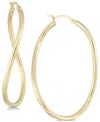 Simone I. Smith Wavy Hoop Earrings In 18k Gold Over Sterling Silver Or Sterling Silver In 18k Gold Over Silver