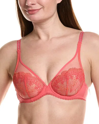 Simone Perele Allure Sheer Plunge Bra In Orange