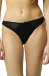 Simone Perele Andora Embroidered Mesh Bikini In Black