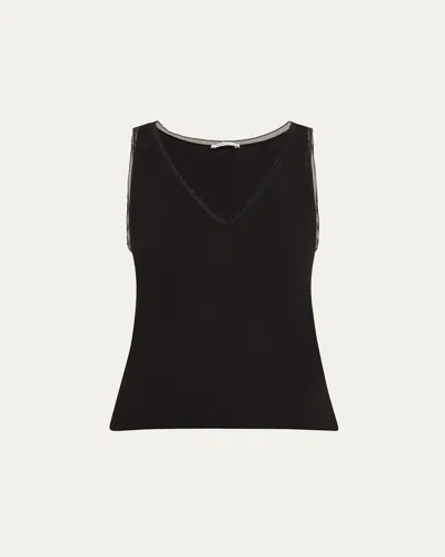 SIMONE PERELE AURORE LACE-TRIM VISCOSE TANK