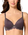 Simone Perele Caresse 3d Plunge Lace Underwire Bra In Gray