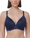 Simone Perele Caresse 3d Plunge Spacer Bra In Ink Blue
