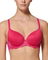 Simone Perele Caresse Underwire Plunge Bra In Teaberry