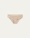 Simone Perele Caresse Lace-side Cheeky Tanga In Grege