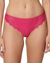 Simone Perele Caresse Lace-side Cheeky Tanga In Teaberry Pink