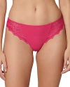 Simone Perele Caresse Lace Mesh Thong In Teaberry